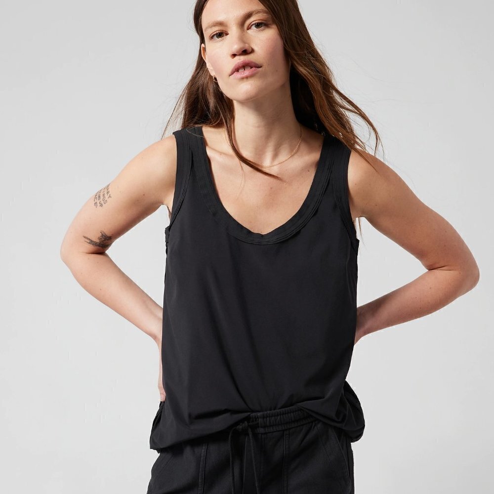 Athleta Featherweight Stretch Black Tank Top Small